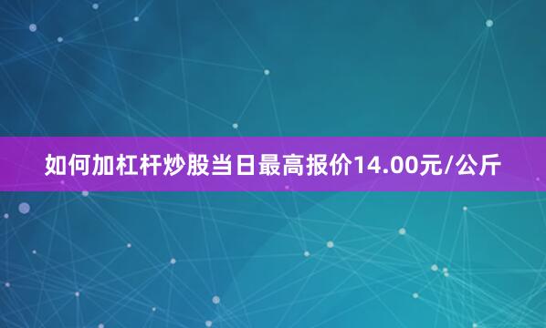 如何加杠杆炒股当日最高报价14.00元/公斤