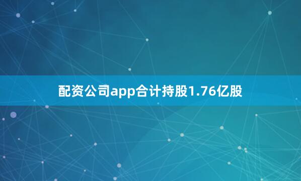 配资公司app合计持股1.76亿股